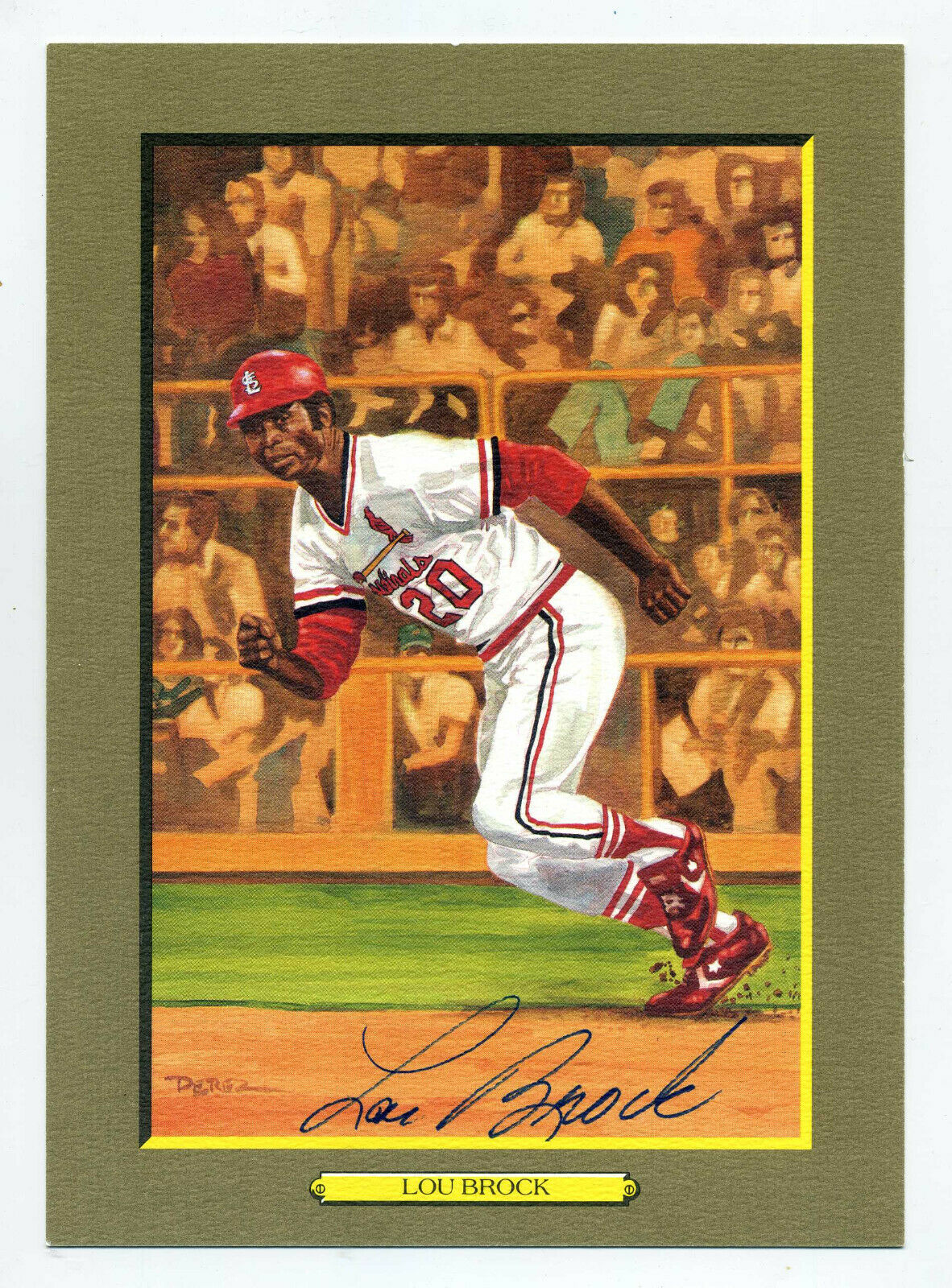 Lou Brock Signed  Perez Steele Great Moments Card - Nice!!