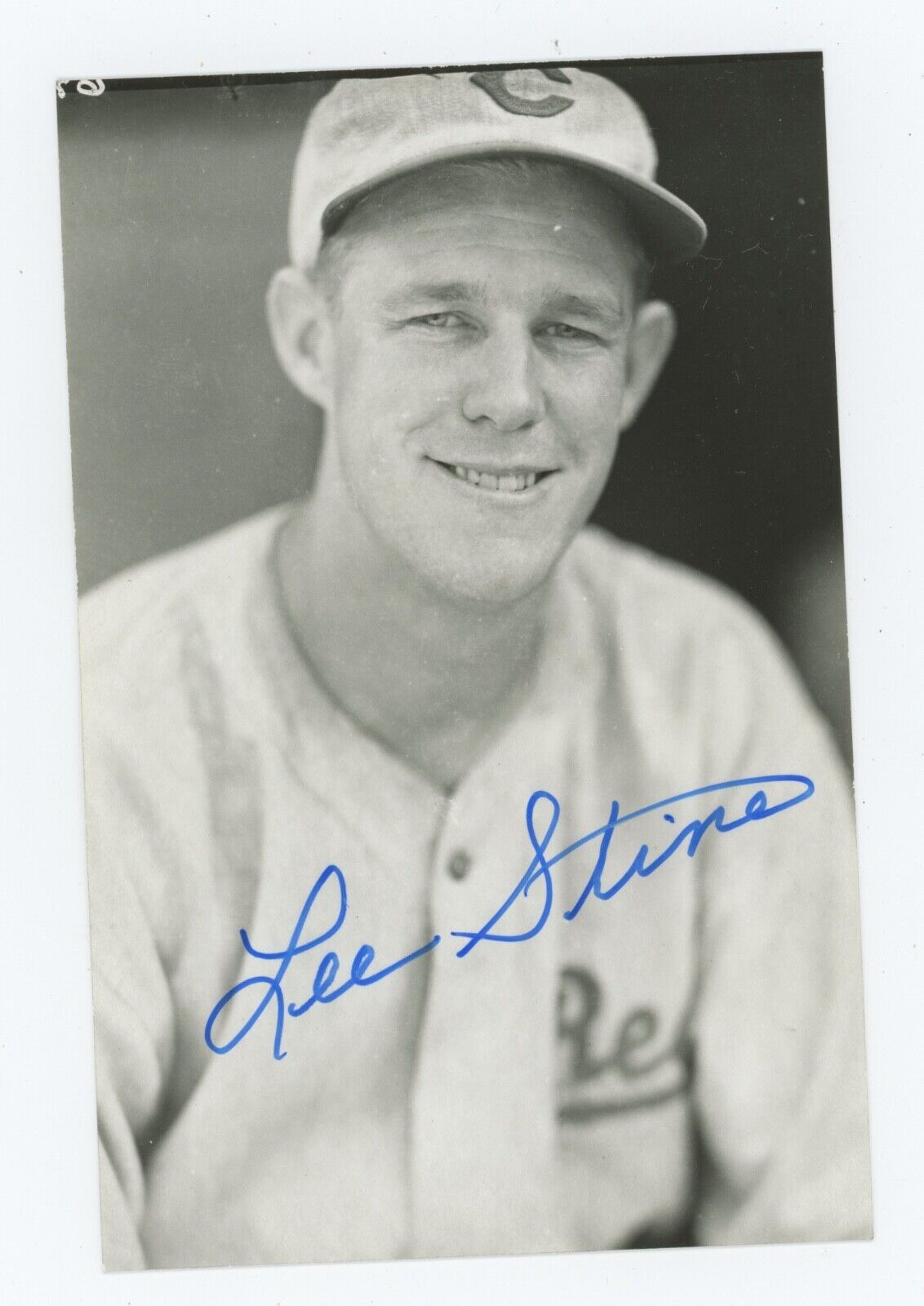 Autographed Rowe Postcard ( George Burke Photo ) Of Reds Lee Stine