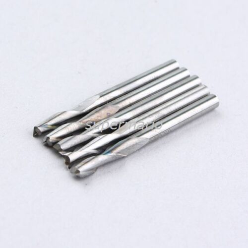 10x 1/8'' 3.175mm Carbide Cnc Double Two Flute Spiral Bits End Mill Router 22mm