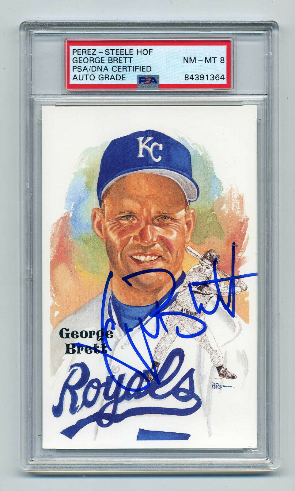 Outstanding George Brett  Psa/dna Autographed  Perez Steele Post Card
